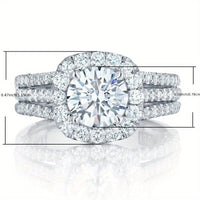 Elegant Zirconia Single Stone Side Micro Pave Rings
