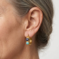 Turquoise Stone Hoop Earrings