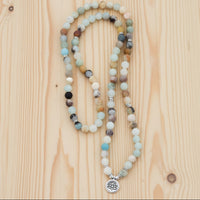 108 Natural Matte Amazonite Stone Mala Prayer Beads