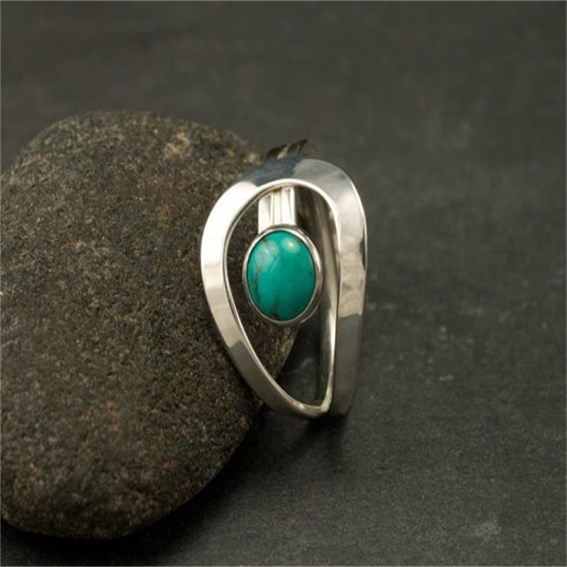 Minimalist Modern Turquoise Open Ring