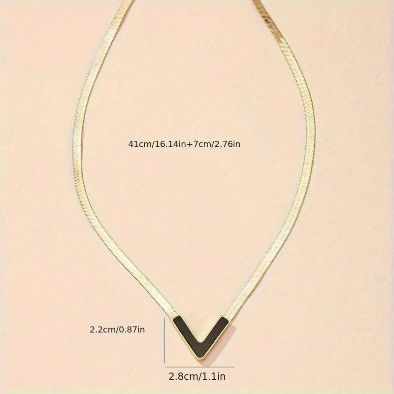 Sleek Minimalist Chain V-Shaped Pendant Necklace