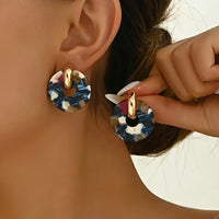 Modern Bold Artistic Design Colorful Resin Statement Earrings