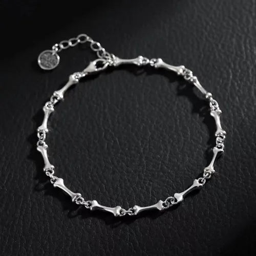 Bracelet bone with pendants in silver
