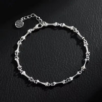 Bracelet bone with pendants in silver