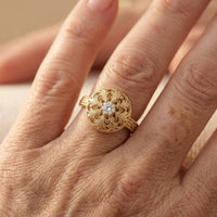 Elara Golden Pearl Ring