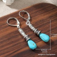 Vintage Bohemian Tibetan Silver Turquoise Earrings