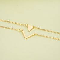 V-Shaped Triangle Chain Bracelet Set