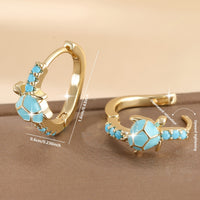 Vintage Turtle Earrings with Synthetic Turquoise