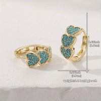 Elegant Turquoise Heart Shaped Design Hoop Earrings