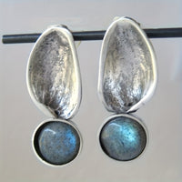 Vintage Style Silver Plated Oval Drop Earrings