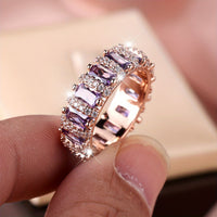 Vintage Palace Style Full Circle Purple Zirconia Ring