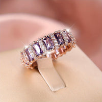 Vintage Palace Style Full Circle Purple Zirconia Ring