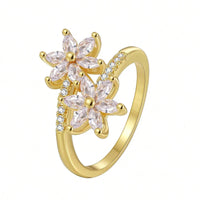 Elegant Vintage Design Cubic Zirconia Ruby Flower Wrap Ring Ring