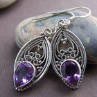 Vintage Teardrop Artificial Crystal Filigree Dangle Earrings