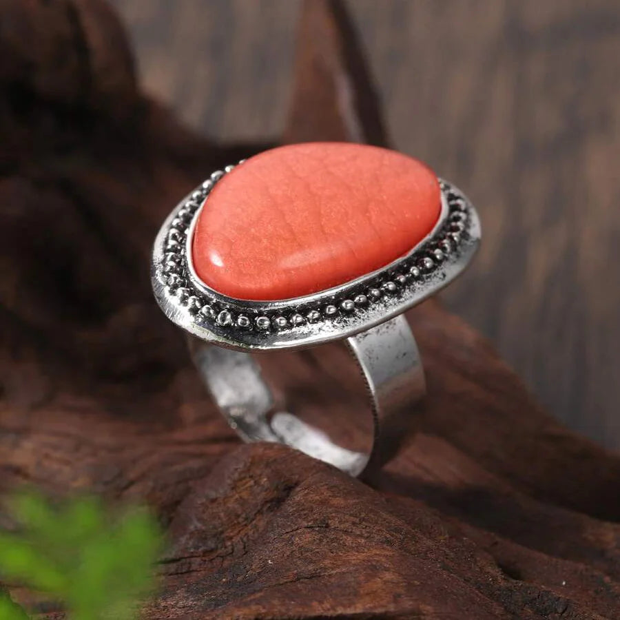 Vintage Elastic Adjustable Geometric Colorful Enamel Ring