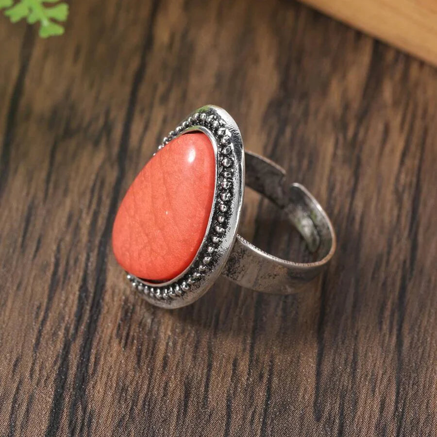 Vintage Elastic Adjustable Geometric Colorful Enamel Ring