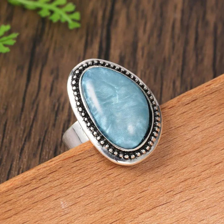 Vintage Elastic Adjustable Geometric Colorful Enamel Ring