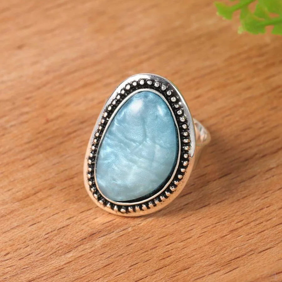Vintage Elastic Adjustable Geometric Colorful Enamel Ring