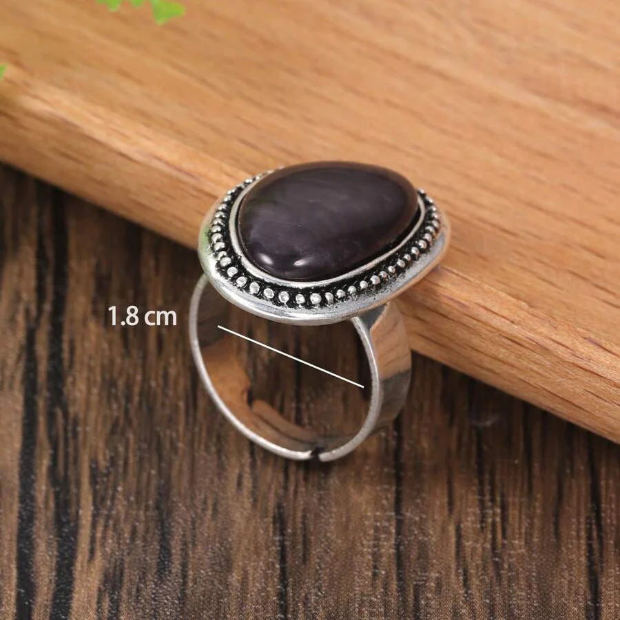 Vintage Elastic Adjustable Geometric Colorful Enamel Ring