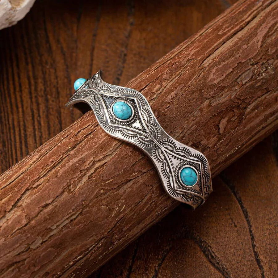 Western Style Turquoise Concho Cuff Bangle Bracelet