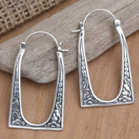 Vintage Boho Design&nbsp;U-Shape Floral Earrings