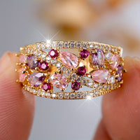 Classic Retro Style Water Drop Cut Cubic Zirconia Ring