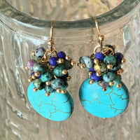 Sahara Mixed Gemstone Turquoise Drop Earrings