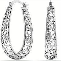 Elegant Retro Scroll Hoop Earrings