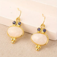 Elegant Retro Gold Plated Oval Dangle Earrings