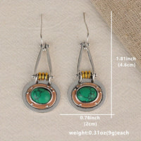 Turquoise Mixed Metal Artisan Drop Earrings