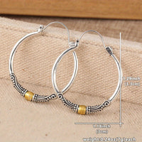 Two-Tone Bohemian Hoop Earrings