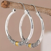 Two-Tone Bohemian Hoop Earrings