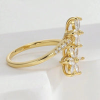 Elegant Vintage Design Cubic Zirconia Ruby Flower Wrap Ring Ring