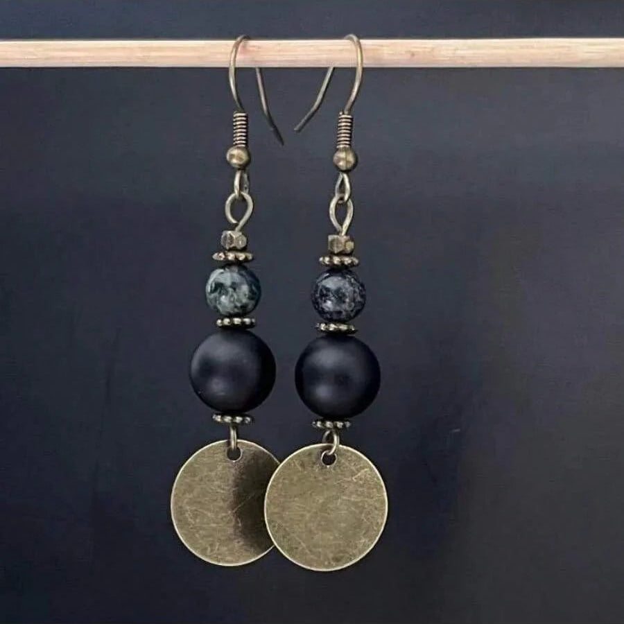Bohemian Antique Bronze Beaded Dangle Drop Earrings