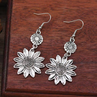 Vintage Bohemian Sunflower Pendant Earrings