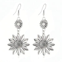 Vintage Bohemian Sunflower Pendant Earrings