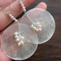 Minimalist Shell & Faux Pearl Drop Earrings