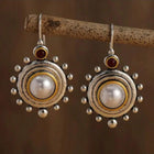 Vintage Geometric Baroque Style Silver Plated Earrings