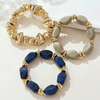 Bohemian Retro Geometric Thick Acrylic Beaded Bracelet
