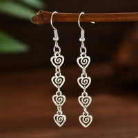 Retro Distressed Geometric Spiral Swirl Dangle Earrings