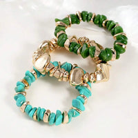 Bohemian Retro Geometric Thick Acrylic Beaded Bracelet