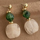 Vintage Asymmetrical Tie Dye Acrylic Long Pendant Earrings