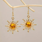Bohemian Style Baroque Sunflower Acrylic Gold Plated Dangle Earring