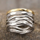 Retro Handcrafted Mixed Metal Multi Strand Wide Band