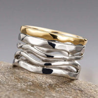 Retro Handcrafted Mixed Metal Multi Strand Wide Band