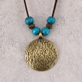 Blue beads bronze stripes