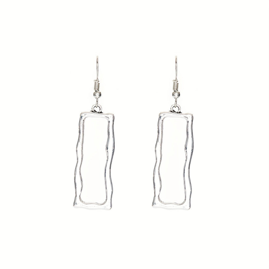Vintage Gothic Hollow Geometric Long Bar Pendant Earrings