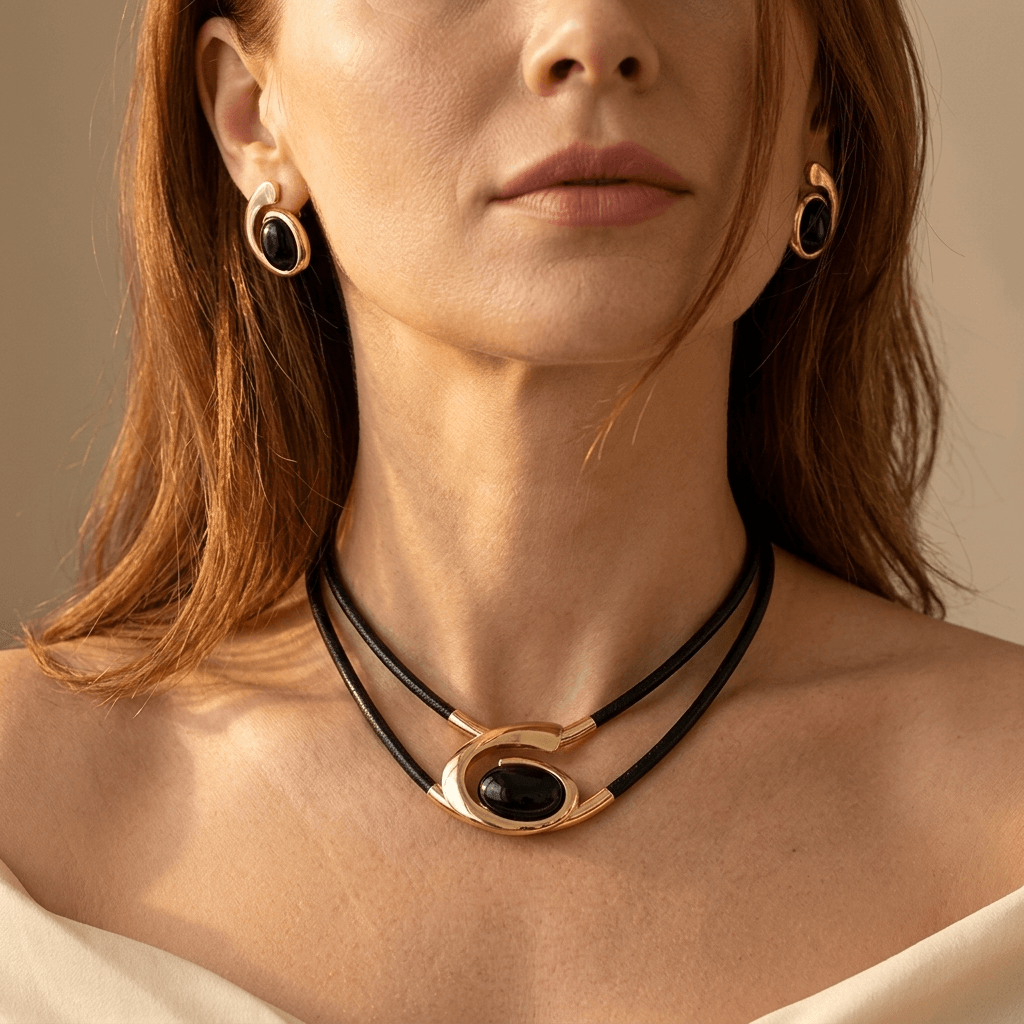 Bohemian Style Easy Geometric Necklace Bracelet Set