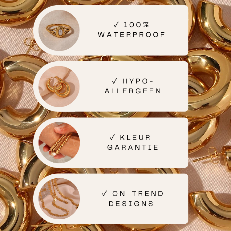 Lisa Chunky Earrings Gold 50 mm