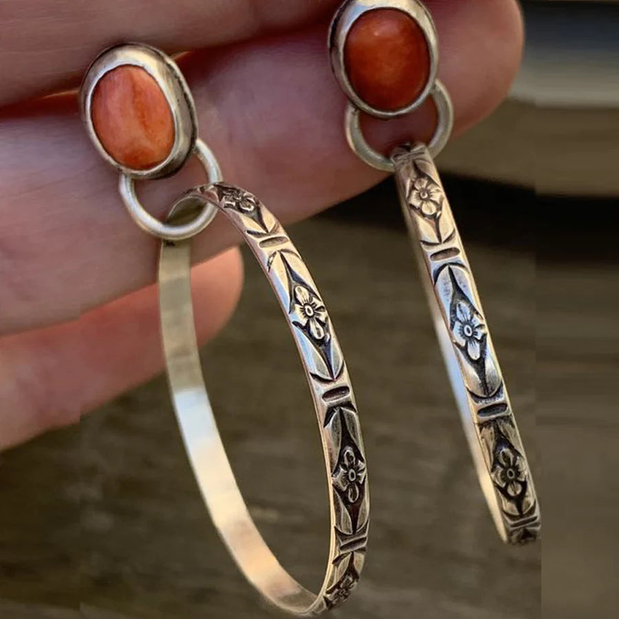 Vintage Onyx Boho Chic Earrings